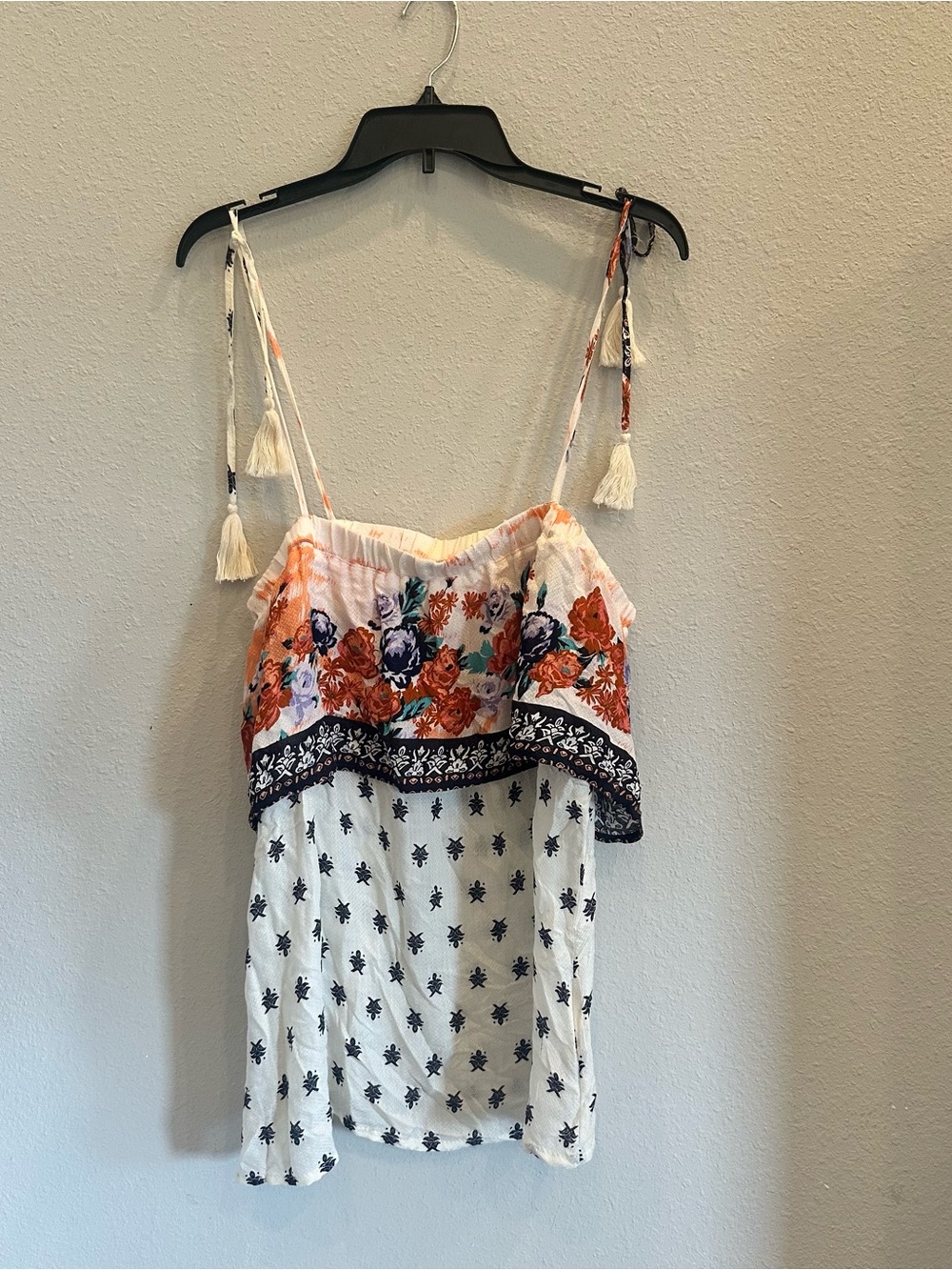 Coco+Jaimeson Off Shoulder Top Bohemian Hippie Flowy Strapless Tank | Medium